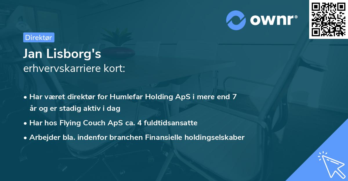 Jan Lisborg's erhvervskarriere kort