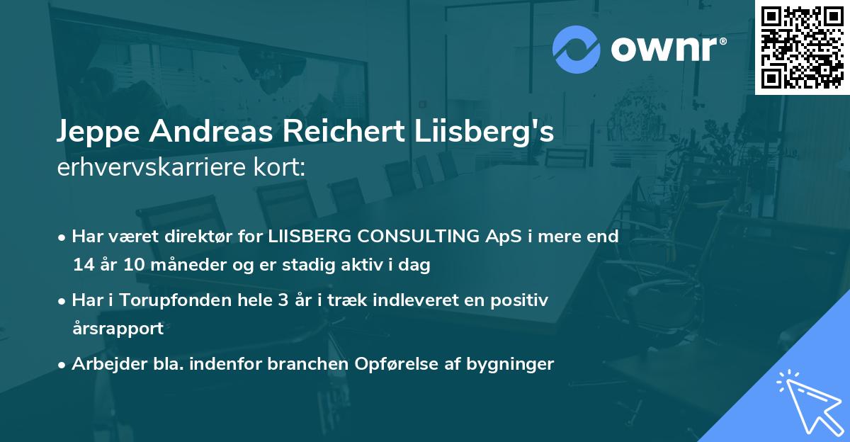 Jeppe Andreas Reichert Liisberg's erhvervskarriere kort