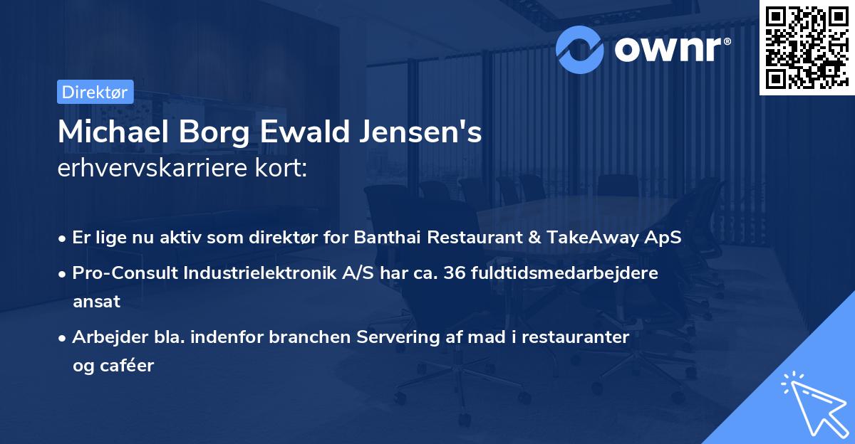 Michael Borg Ewald Jensen's erhvervskarriere kort