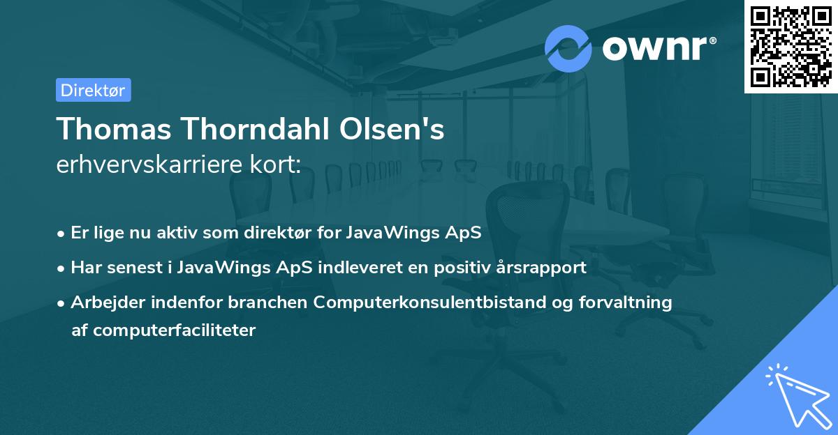 Thomas Thorndahl Olsen's erhvervskarriere kort