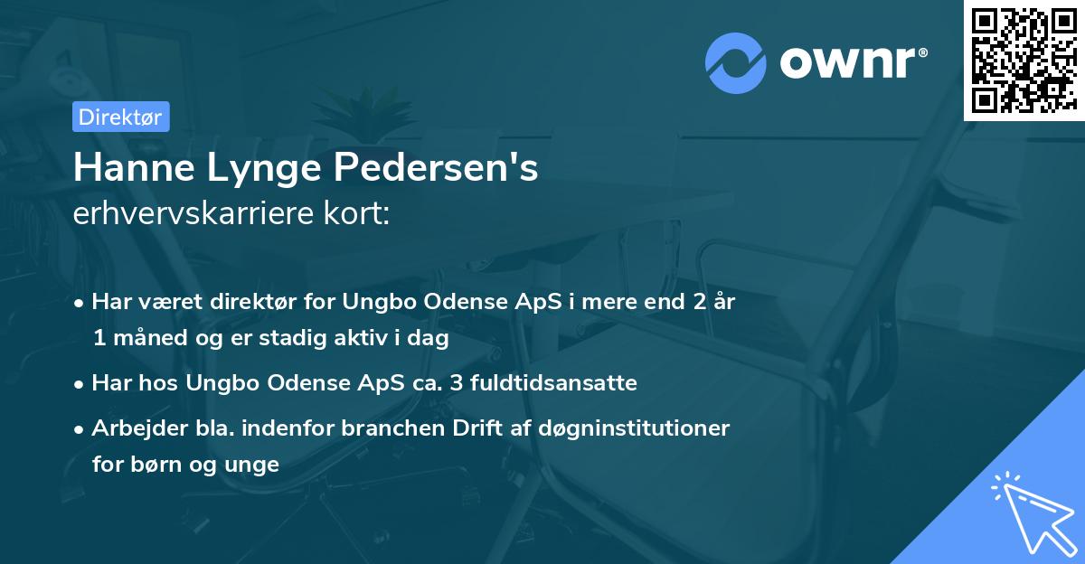 Hanne Lynge Pedersen's erhvervskarriere kort