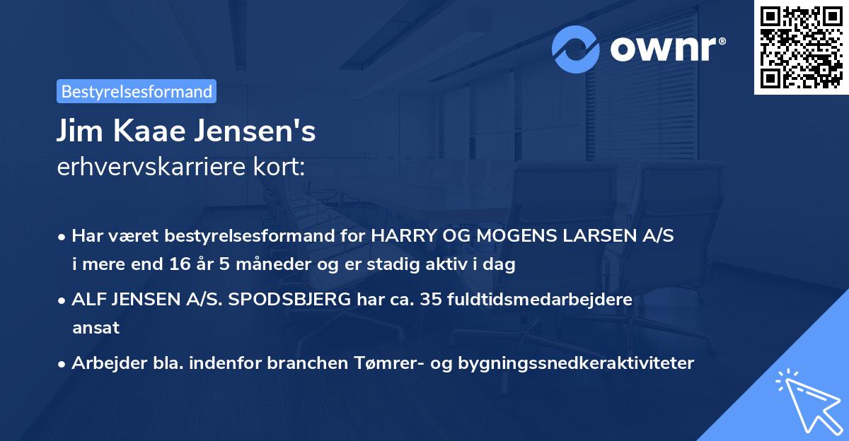 Jim Kaae Jensen's erhvervskarriere kort