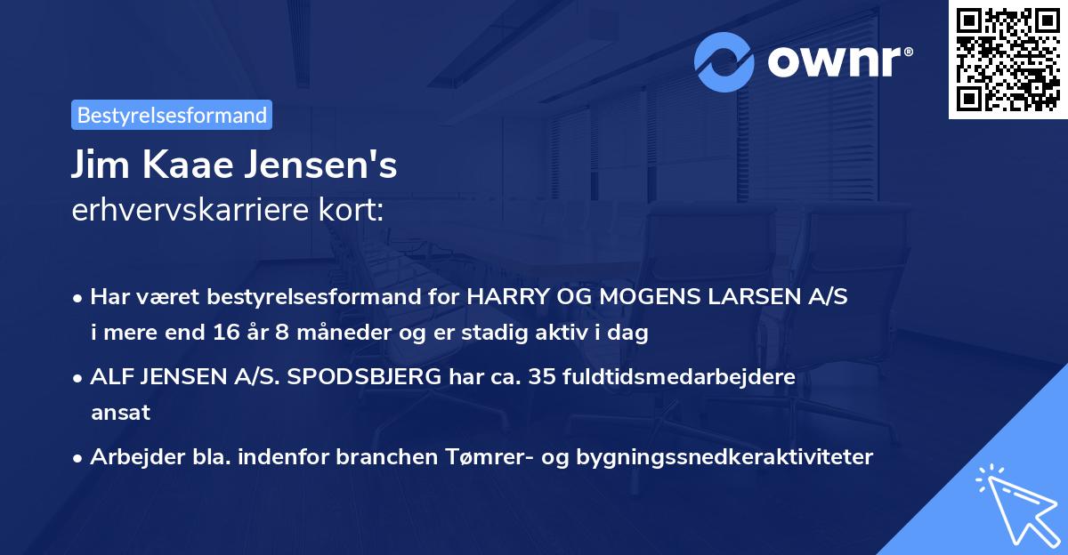 Jim Kaae Jensen's erhvervskarriere kort