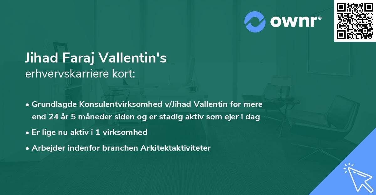 Jihad Faraj Vallentin's erhvervskarriere kort