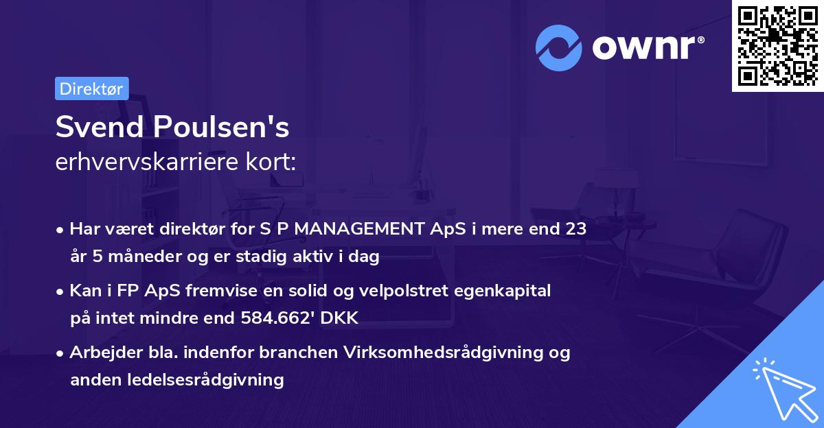 Svend Poulsen's erhvervskarriere kort