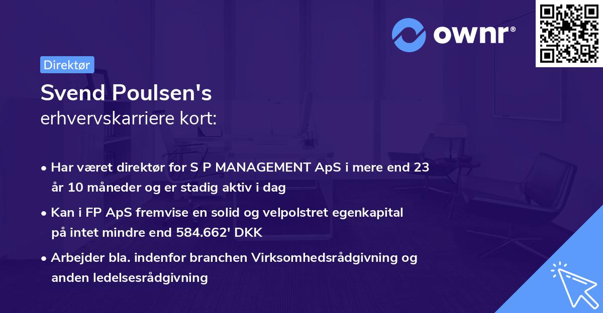 Svend Poulsen's erhvervskarriere kort