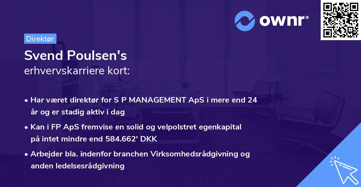 Svend Poulsen's erhvervskarriere kort
