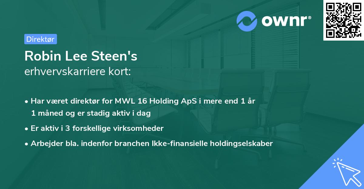 Robin Lee Steen's erhvervskarriere kort