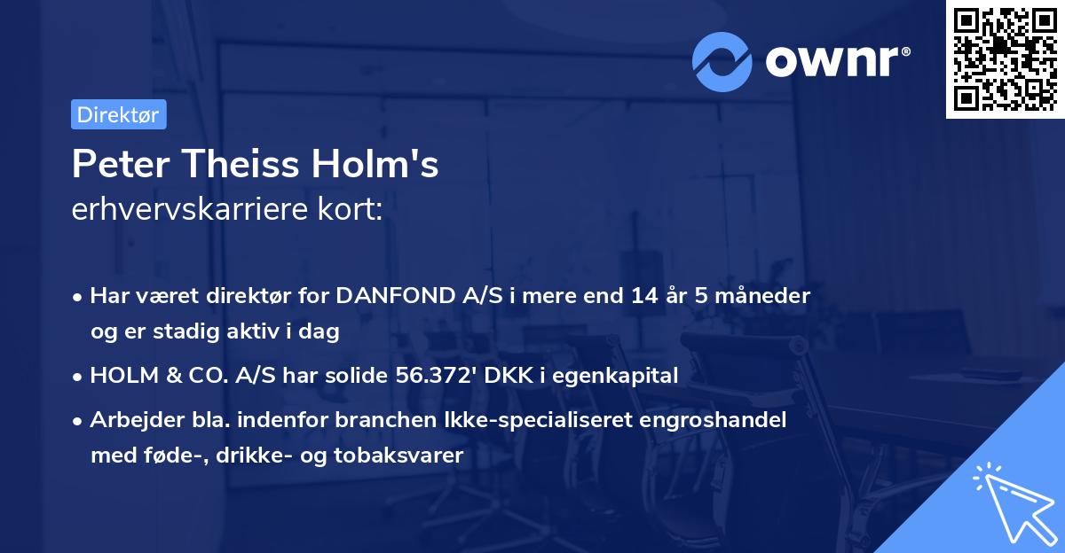 Peter Theiss Holm's erhvervskarriere kort