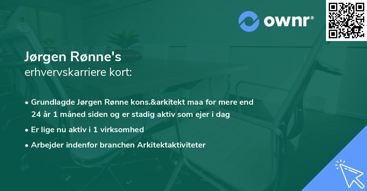 Jørgen Rønne's erhvervskarriere kort