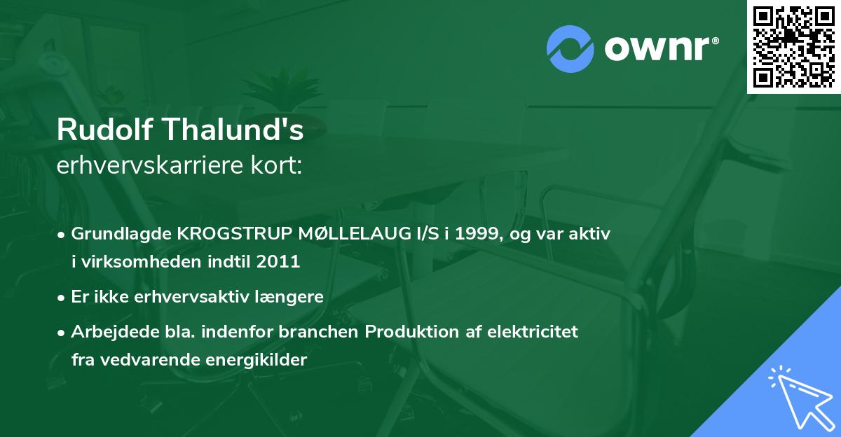 Rudolf Thalund's erhvervskarriere kort