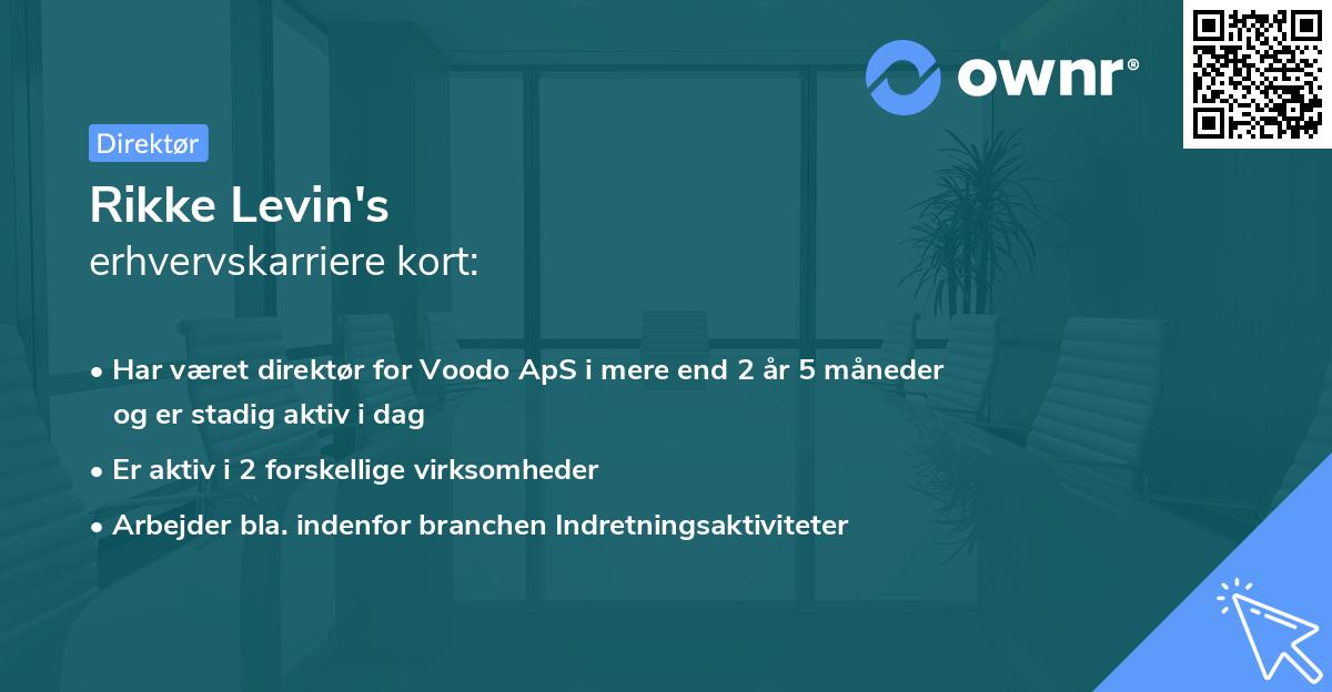Rikke Levin's erhvervskarriere kort
