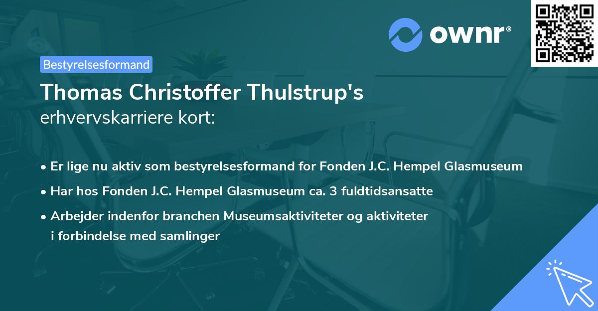 Thomas Christoffer Thulstrup's erhvervskarriere kort