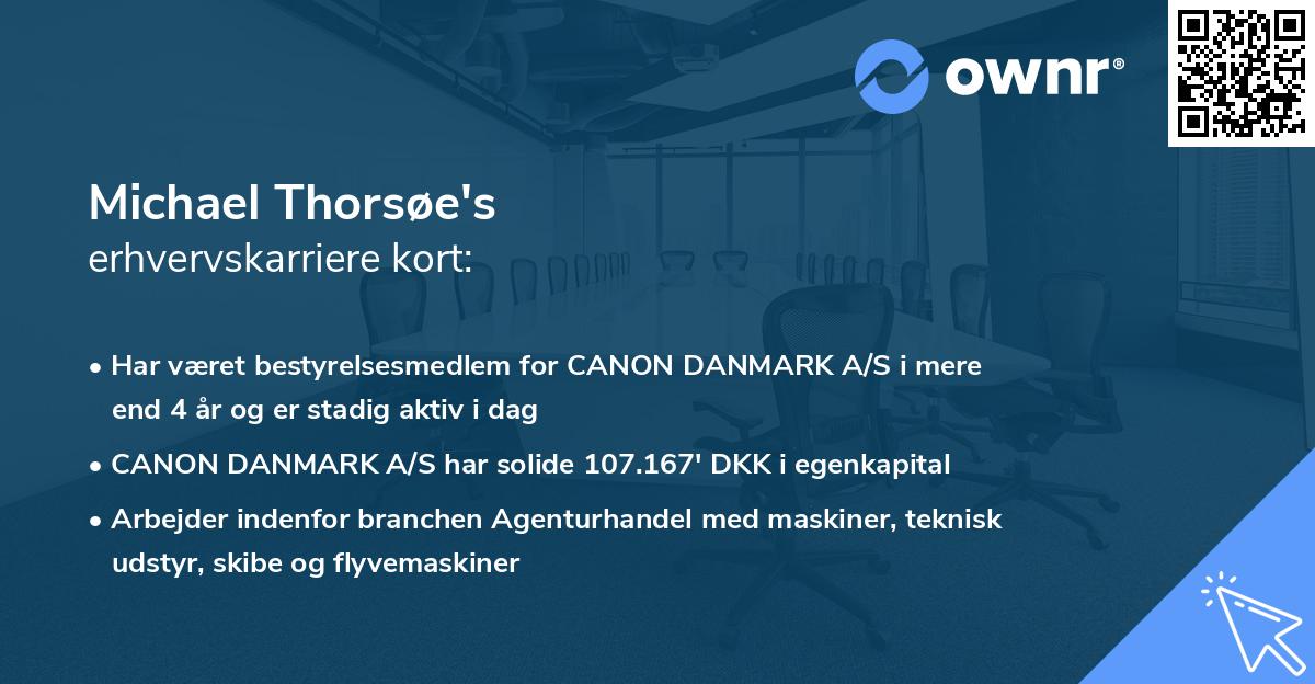 Michael Thorsøe's erhvervskarriere kort