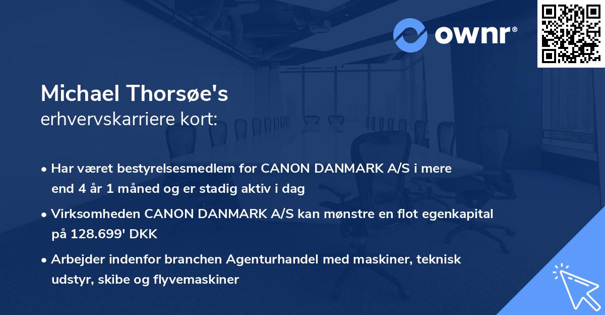 Michael Thorsøe's erhvervskarriere kort