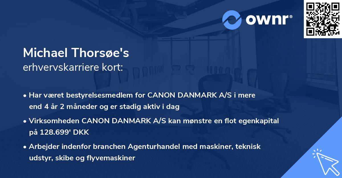 Michael Thorsøe's erhvervskarriere kort
