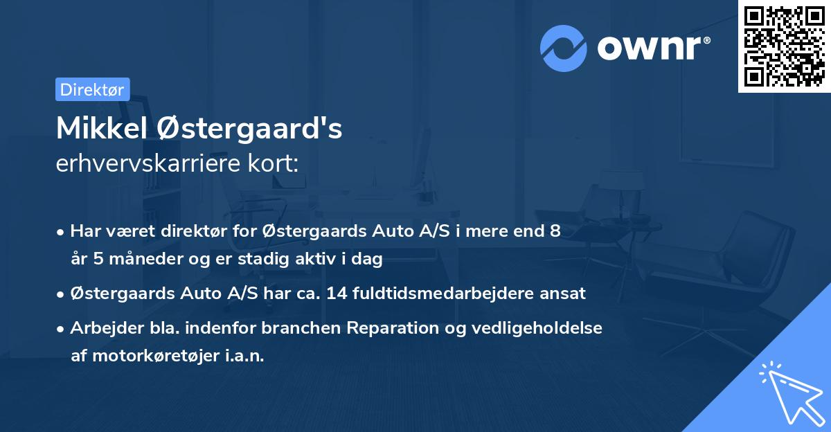 Mikkel Østergaard's erhvervskarriere kort