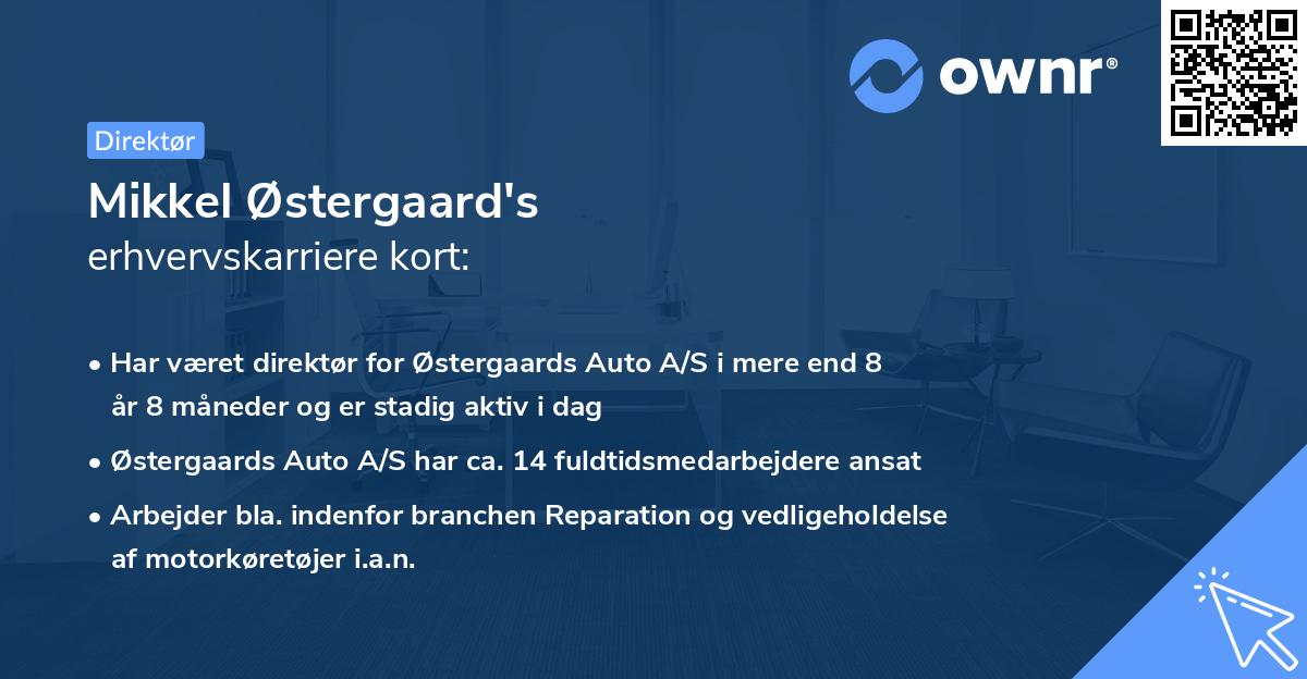 Mikkel Østergaard's erhvervskarriere kort