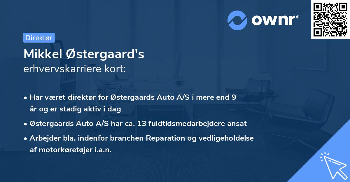 Mikkel Østergaard's erhvervskarriere kort