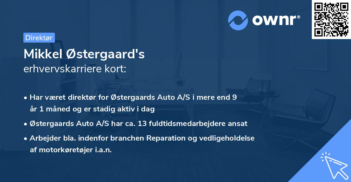 Mikkel Østergaard's erhvervskarriere kort