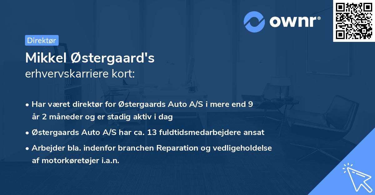 Mikkel Østergaard's erhvervskarriere kort