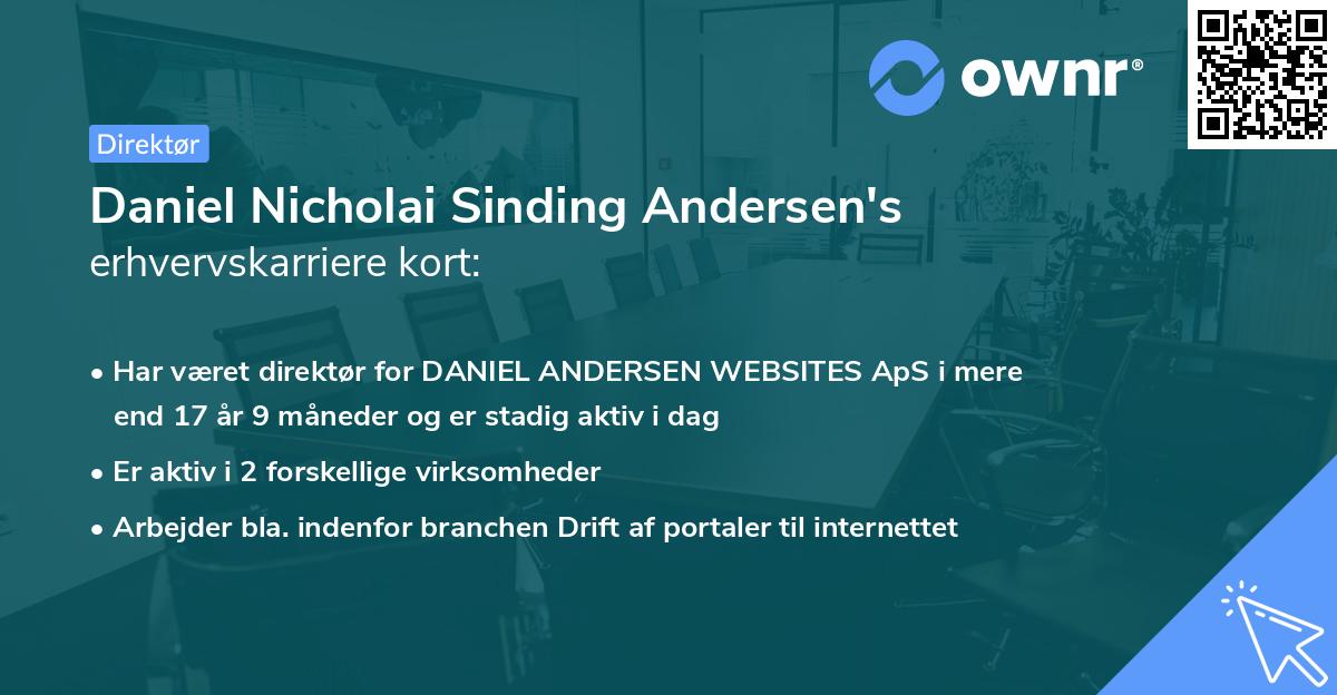 Daniel Nicholai Sinding Andersen's erhvervskarriere kort