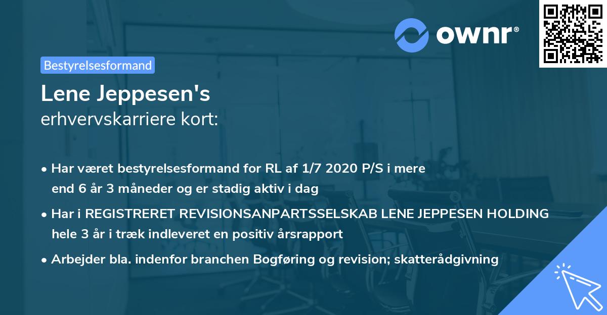 Lene Jeppesen's erhvervskarriere kort