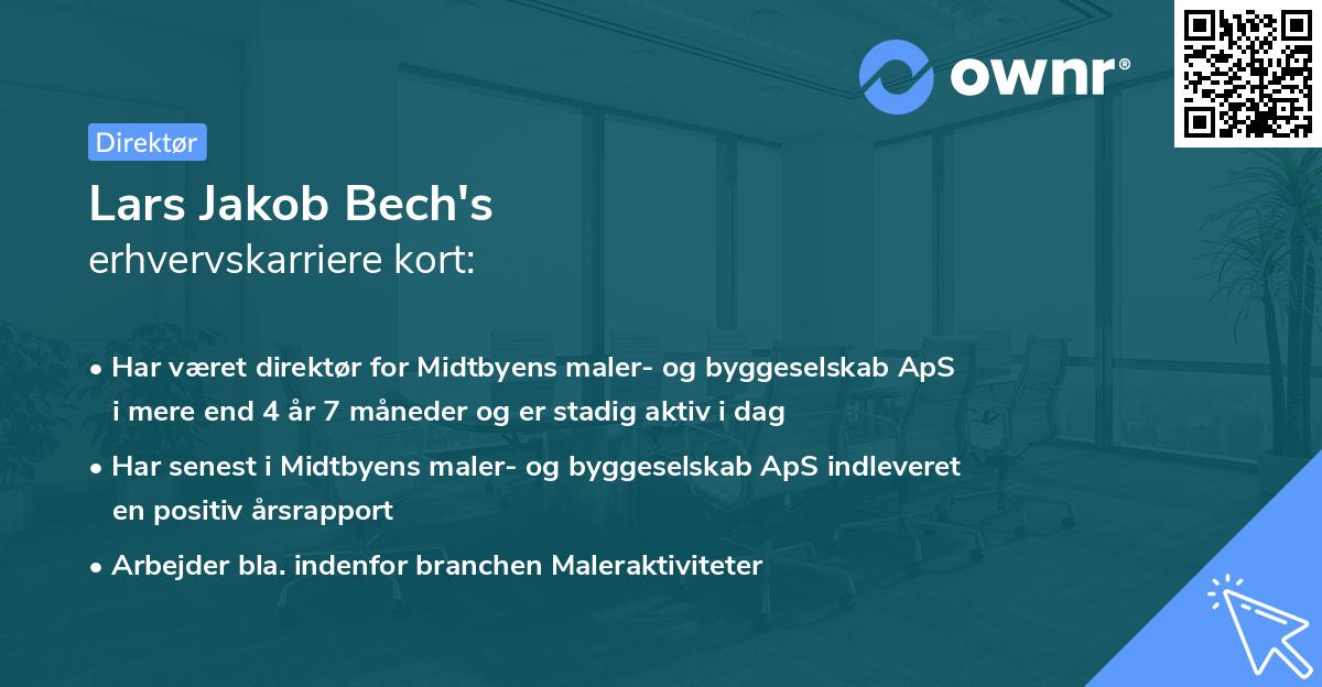 Lars Jakob Bech's erhvervskarriere kort