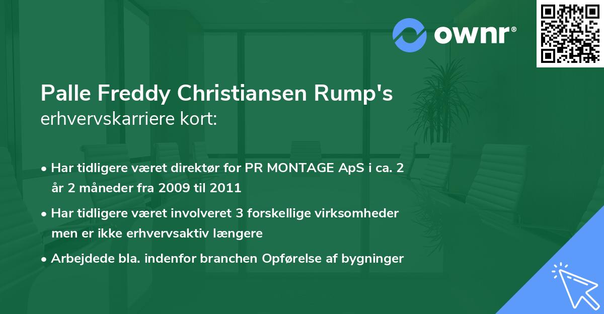 Palle Freddy Christiansen Rump's erhvervskarriere kort