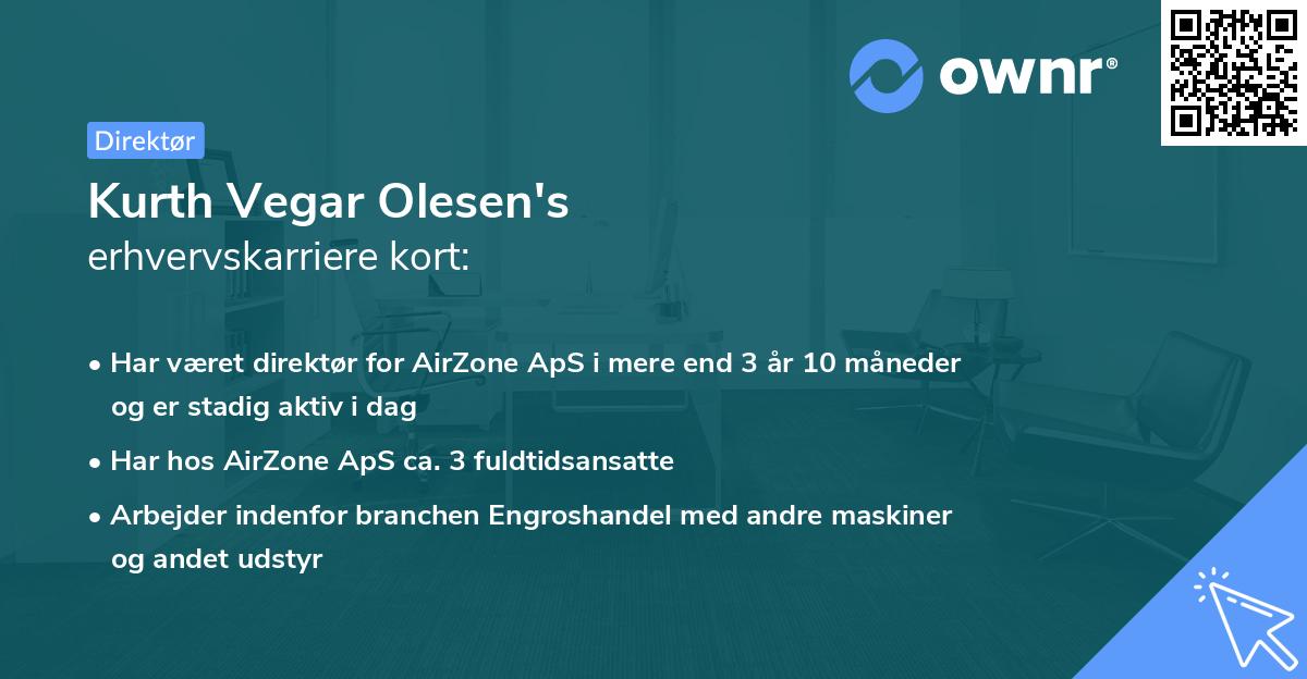 Kurth Vegar Olesen's erhvervskarriere kort