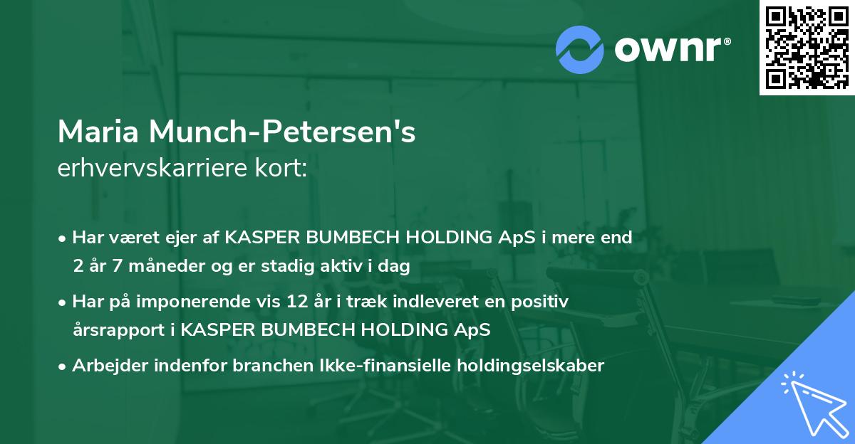 Maria Munch-Petersen's erhvervskarriere kort