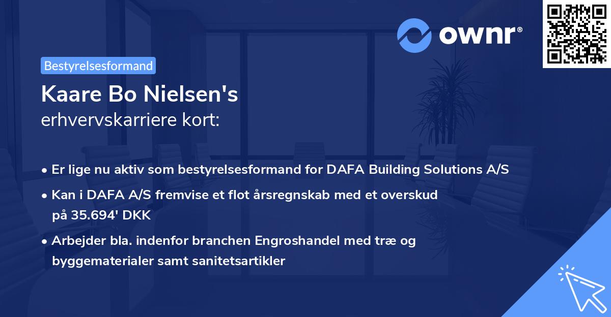Kaare Bo Nielsen's erhvervskarriere kort