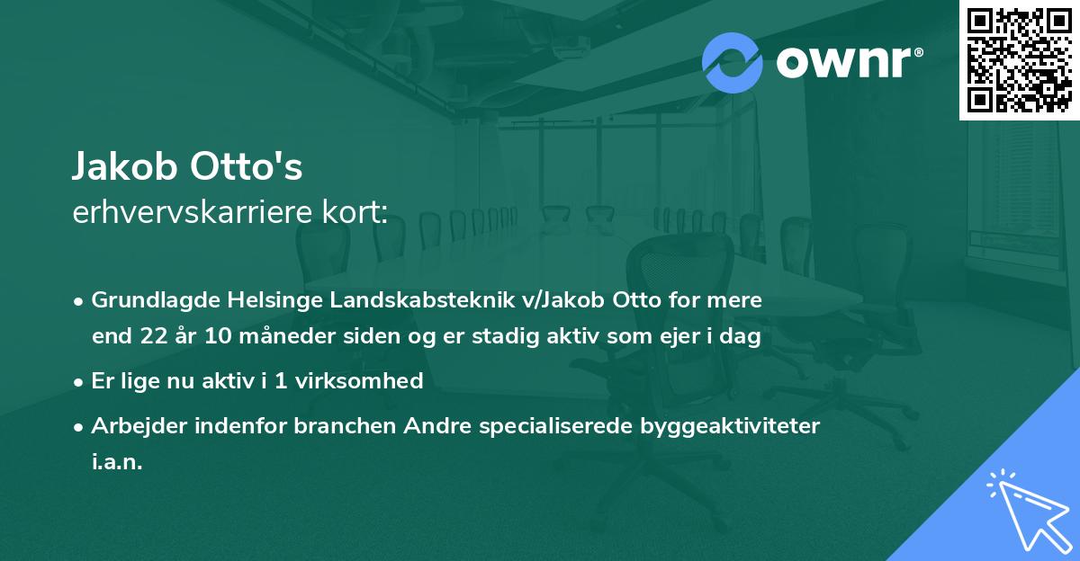 Jakob Otto's erhvervskarriere kort