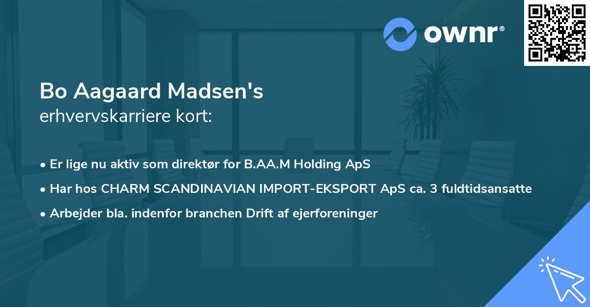 Bo Aagaard Madsen's erhvervskarriere kort