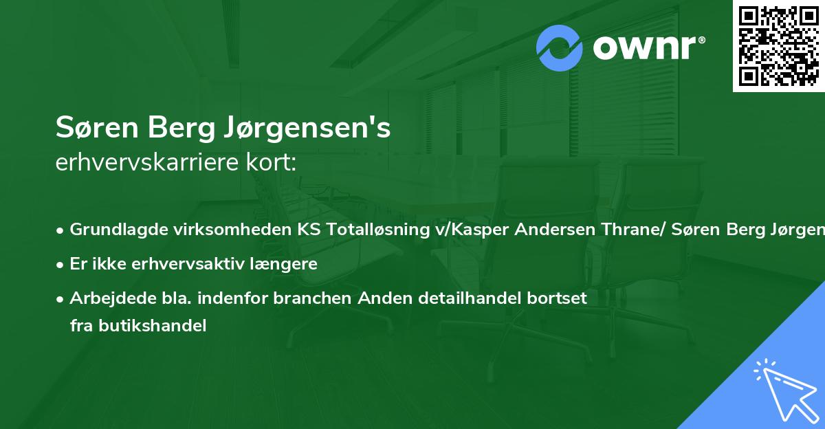 Søren Berg Jørgensen's erhvervskarriere kort