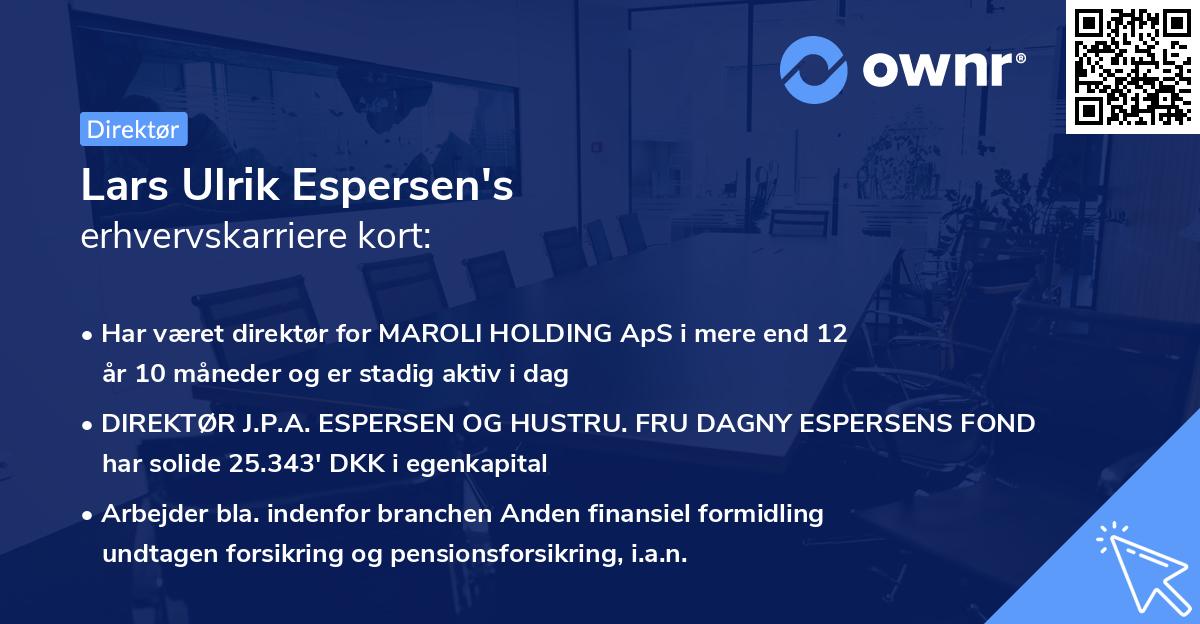 Lars Ulrik Espersen's erhvervskarriere kort