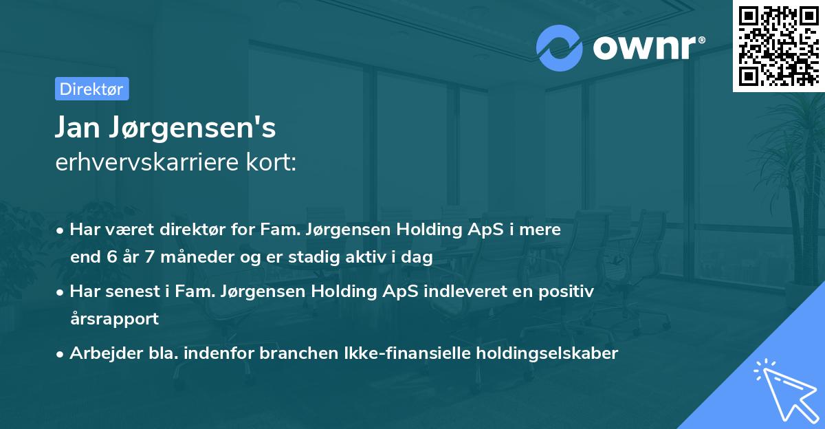 Jan Jørgensen's erhvervskarriere kort
