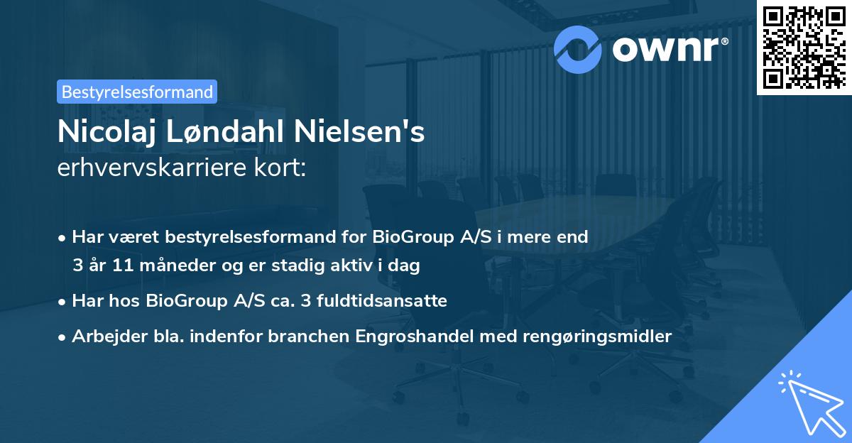 Nicolaj Løndahl Nielsen's erhvervskarriere kort