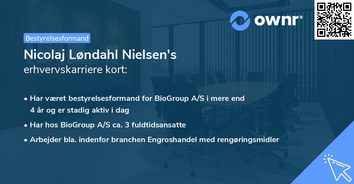 Nicolaj Løndahl Nielsen's erhvervskarriere kort