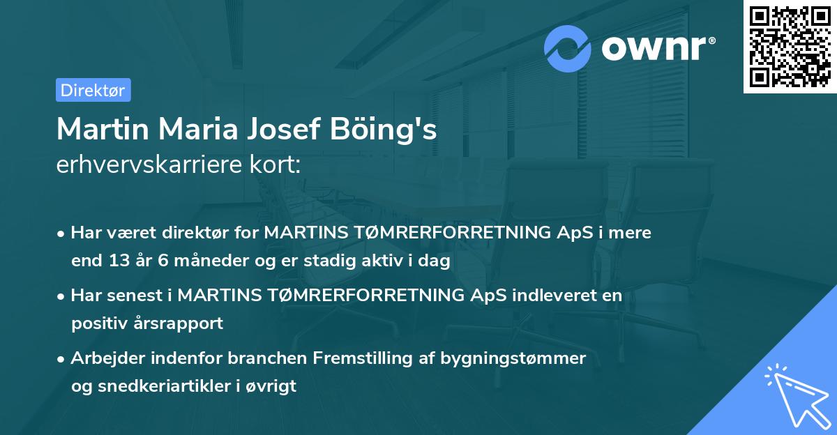 Martin Maria Josef Böing's erhvervskarriere kort