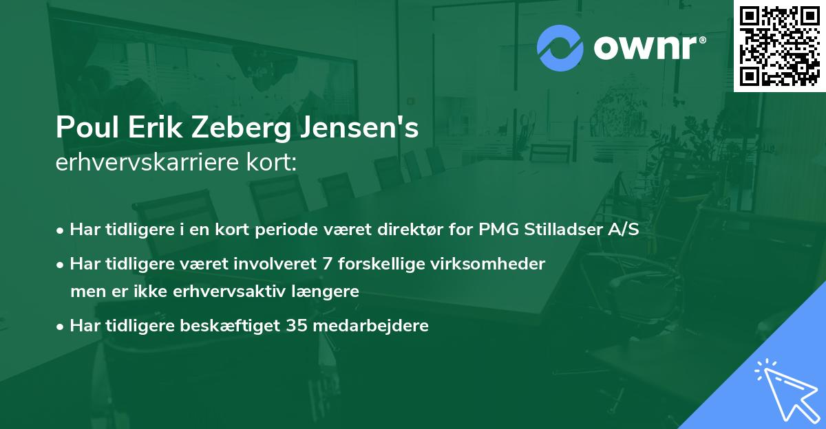 Poul Erik Zeberg Jensen's erhvervskarriere kort