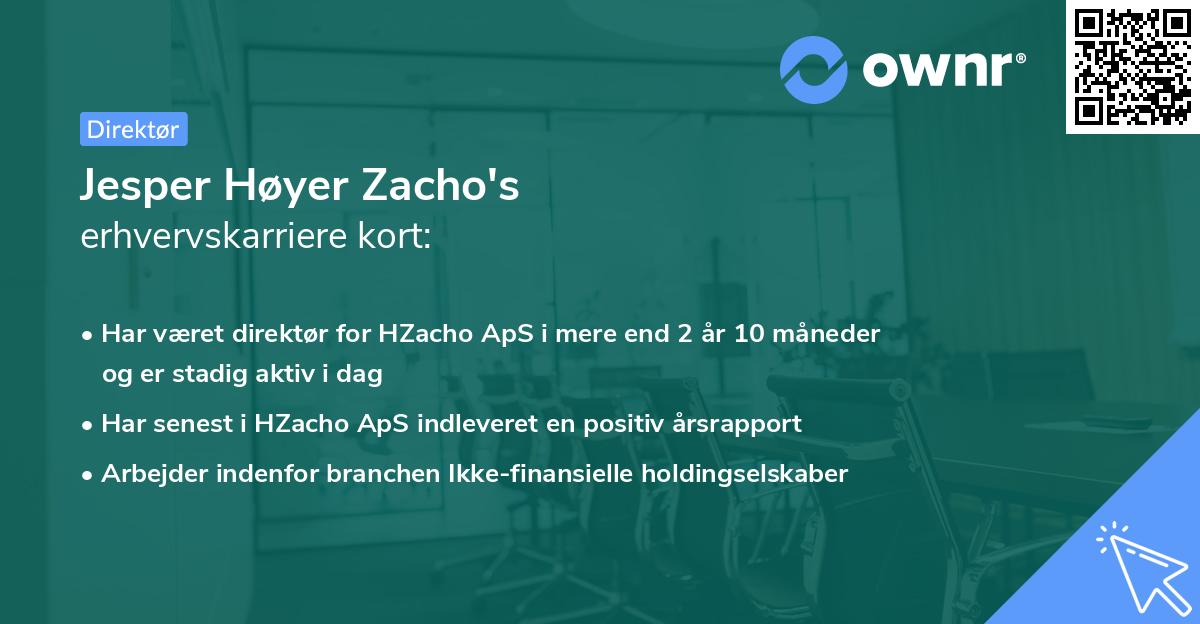 Jesper Høyer Zacho's erhvervskarriere kort