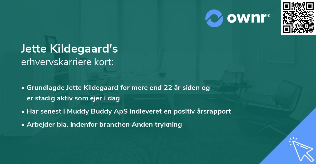 Jette Kildegaard's erhvervskarriere kort