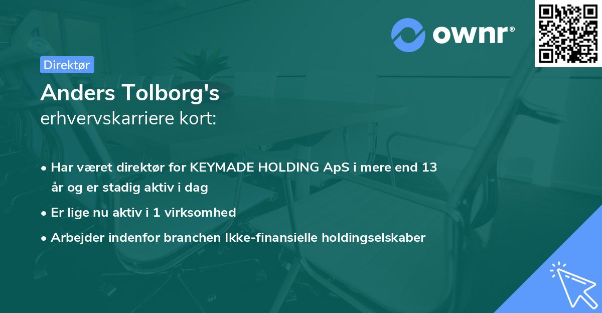 Anders Tolborg's erhvervskarriere kort