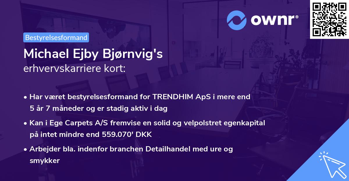 Michael Ejby Bjørnvig's erhvervskarriere kort