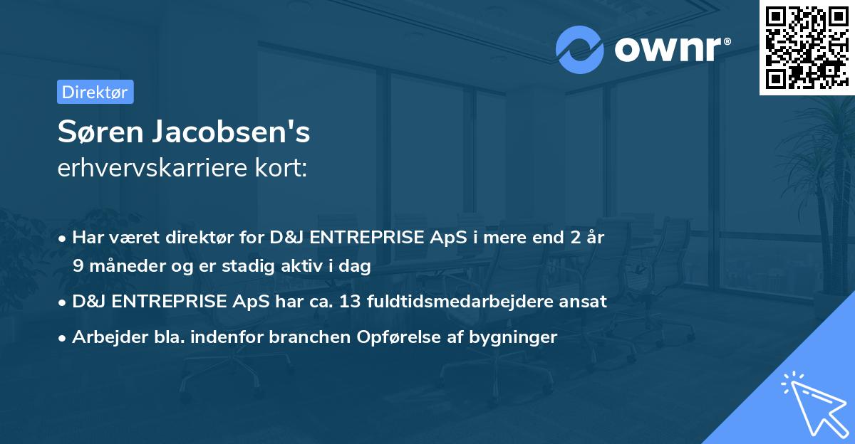 Søren Jacobsen's erhvervskarriere kort