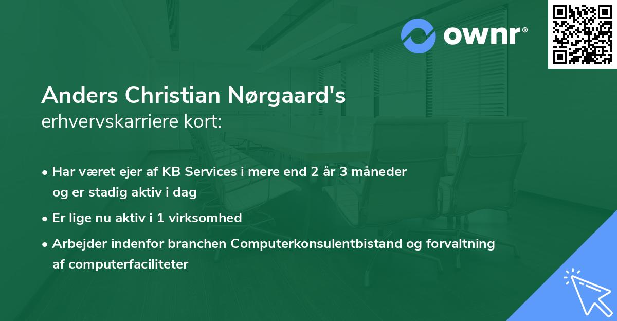 Anders Christian Nørgaard's erhvervskarriere kort