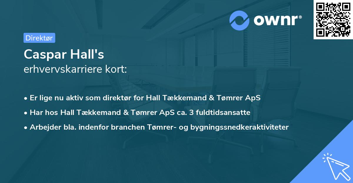 Caspar Hall's erhvervskarriere kort