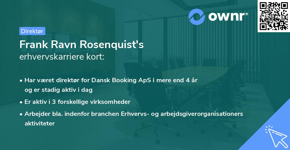 Frank Ravn Rosenquist's erhvervskarriere kort