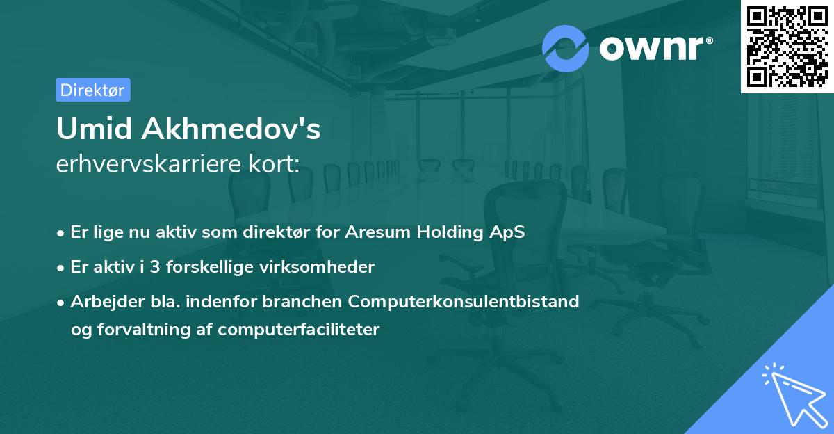 Umid Akhmedov's erhvervskarriere kort